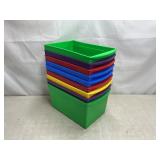 9 Multi color plastic bins