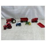 Assorted toy tractors, equipment, etc
