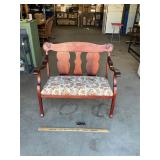 Vtg Chippendale Style Settee, see description