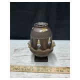 Vtg Westmoreland Satin Hand Painted Fairy Lamp