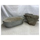 Coal bucket, galvanized tub