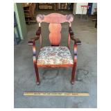 Vtg Chippendale Style Arm Chair