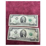 2 - Series 1976 Two Dollar Bills
