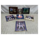 MLB items, framed, plaques, clock, baseball