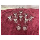 Rosenthal platinum-banded goblets, brandy snifters