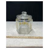 Vtg Glass Planters Peanuts Canister, 9.5't