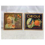 Orange Crate Art, labels original orange crates