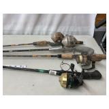 Zebco & Shakespeare Fishing Poles w/ Reels