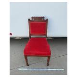 Red Velvet Parlor Chair