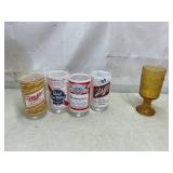 Vtg glass;Amber American Concord, beer tumblers