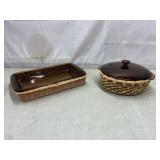 Pyrex 7x11 w/basket, Anchor Hocking dish w/basket