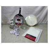 NIB cutting boards, measure cups, glass cups, etc