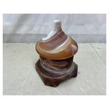 Caramel slag glass BeeHive honey pot