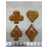 Bring Back Card Night - Vtg Tiara Amber Bridge Set