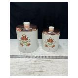 Vtg Ransburg Metal Kitchen Canisters, 9.5ï¿½ & 8ï¿½t.