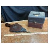 Americana decor. Bellows. Tin box.