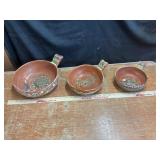 Vtg Terracotta pottery bowl set
