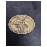 ï¿½84 White Hat Feeds Belt Buckle