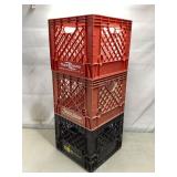 Plastic milk crates
