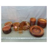 Vintage Iridescent Marigold Carnival Glass Dishes