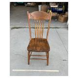 Vtg Oak Pressback Chair, 16ï¿½ x 17ï¿½/38ï¿½ tall