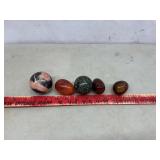 Polished stone balls and eggs