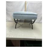 Vintage Foot Stool Metal and Fabric