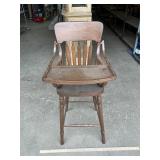 Decorative Vtg Wooden High Chair, 18ï¿½ x 19ï¿½ x 40ï¿½t
