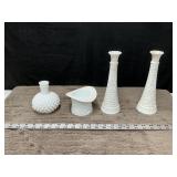 Vtg Milk Glass. Fenton?. Anchor Hocking stars bars