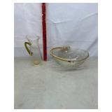 Clear Glass Pitcher and Fruit Bowl