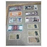 Vintage world paper currency