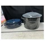 Speckle black canning pot & Blue Roaster