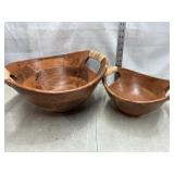 Bowls made from organic wood grain