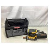 Dewalt sheet sander, crafts and tool bag