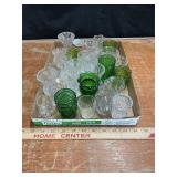 Clear and Green Glass Toothpick Holders