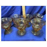 6 Jamestown Amber Fostoria Sherberts