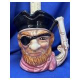 Pirate with Eye Patch and pistol Handle Toby Mug