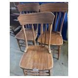 Three Wooden Chairs - one is missing some back