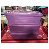 Three 17 Quart Rubbermade Storage containers with