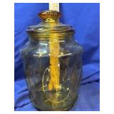 L E Smith Amber Cookie Jar