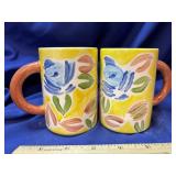 Pier 1 Imports Floral Coffee Mugs