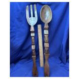 Decorative Wooden Fork and Spoon