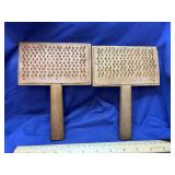 Two wooden Antique Combs for fur/wool