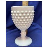 Hobnail Milk Glass Goblet