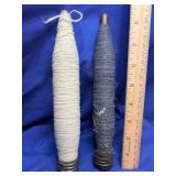 Two Antique Wooden Textile Bobbins