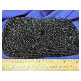 Vintage Black Beaded Clutch Purse by Debbie.