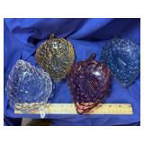 Set of 4 Harvest Grape Iridescent Candy dishes