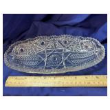 10ï¿½ Pressed Glass Relish or Pickle Dish
