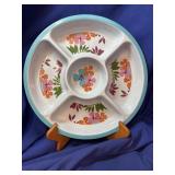 Melamine Floral 12ï¿½ Chip Dip Divided Tray