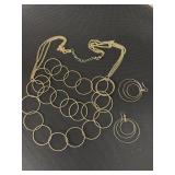 Necklace and pierced earrings